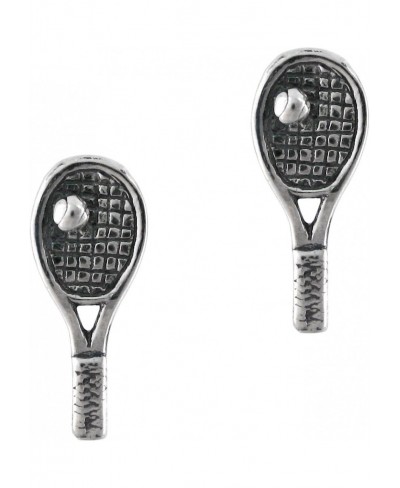 Sterling Silver Tennis Racket with Ball Post Earrings $14.25 Stud