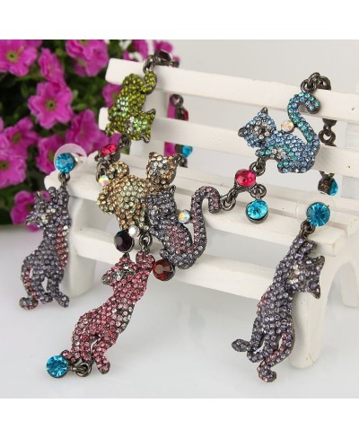 Pet Cat Family Necklace Earrings Set Austrian Crystal $39.16 Jewelry Sets