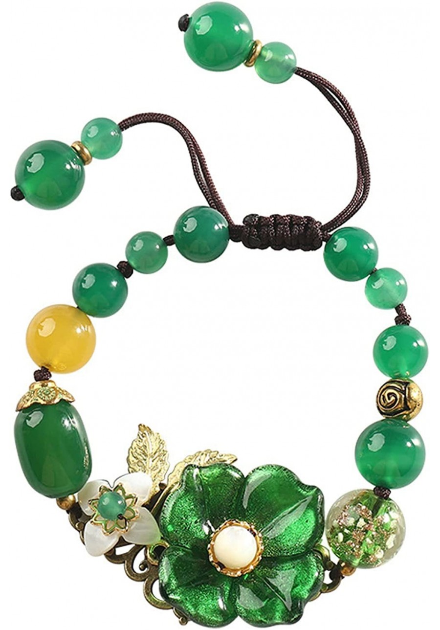 Chinese Style Sands Colored Glaze Creative Bracelet Female Jade Bracelet Temperament Forest Shell Wild Bracelet Bracelet $16....