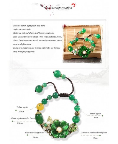 Chinese Style Sands Colored Glaze Creative Bracelet Female Jade Bracelet Temperament Forest Shell Wild Bracelet Bracelet $16....