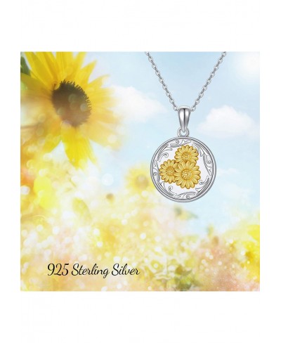 Locket Necklace That Holds Pictures Sterling Silver Sunflower Locket Necklace for Women Round Picture 2 Photo Locket Photo Ke...