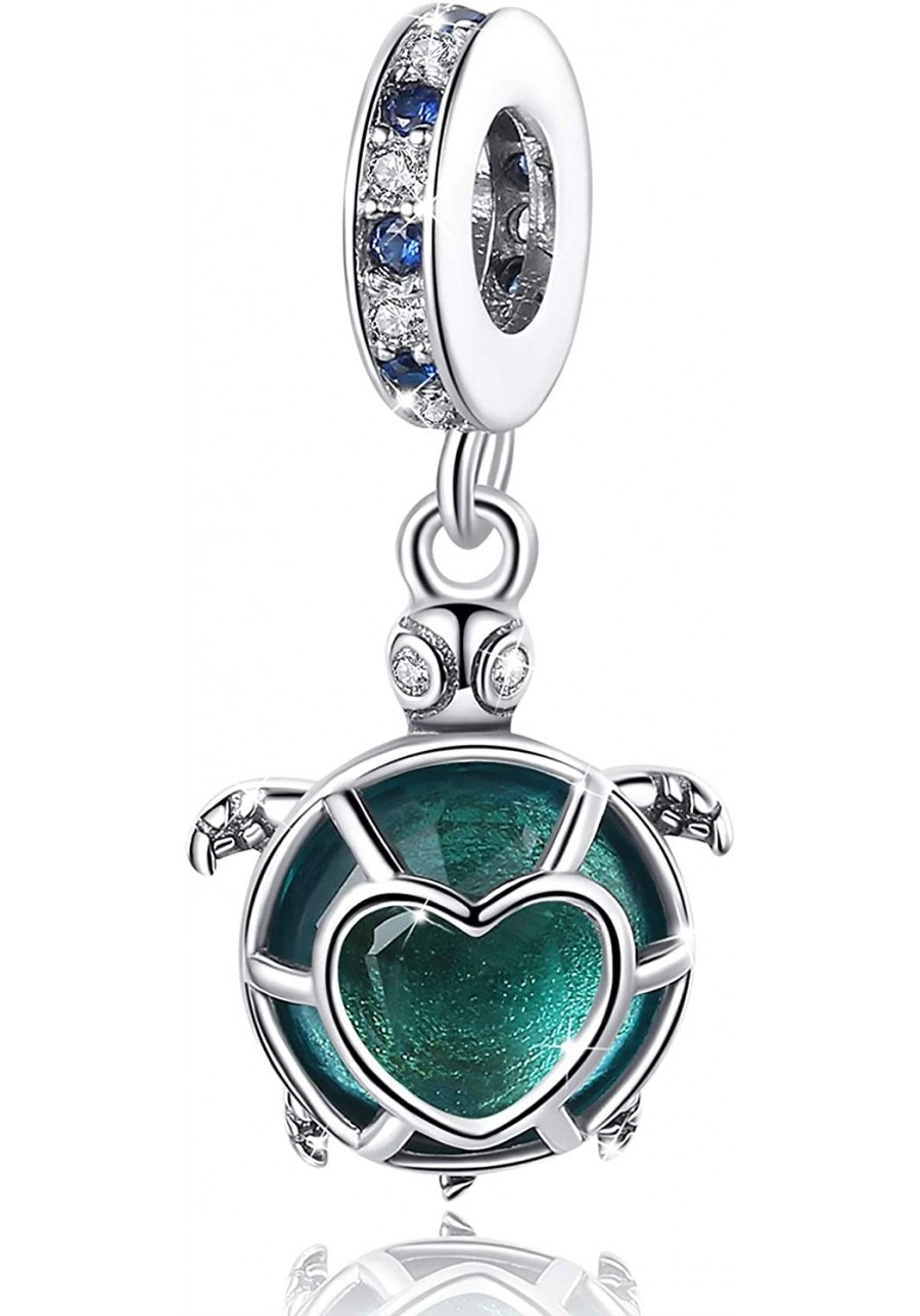 Turtle Heart Animal Pendant Charms Sterling Silver Beads Charms Jewelry fits Charm Bracelet Necklace For Women Girls $13.97 C...