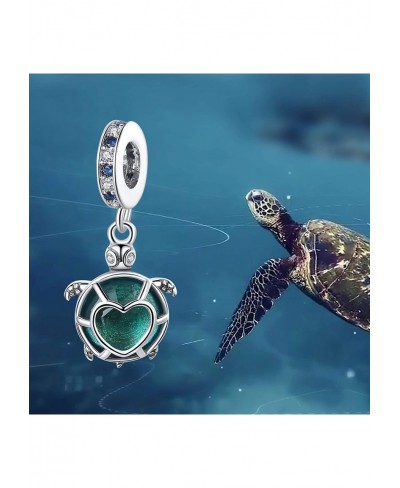 Turtle Heart Animal Pendant Charms Sterling Silver Beads Charms Jewelry fits Charm Bracelet Necklace For Women Girls $13.97 C...