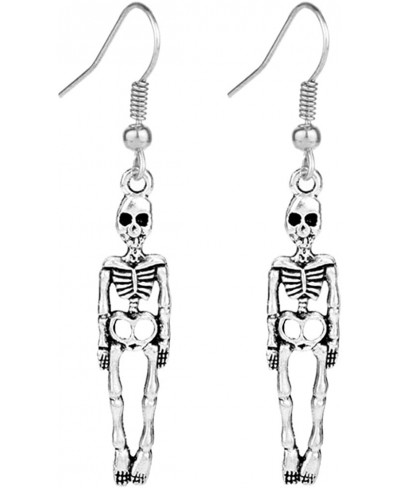 Women's Jointed Skeleton Dangle Earrings Goth Skull Long Drop Earrings Halloween PaCostume Accessories $9.25 Drop & Dangle