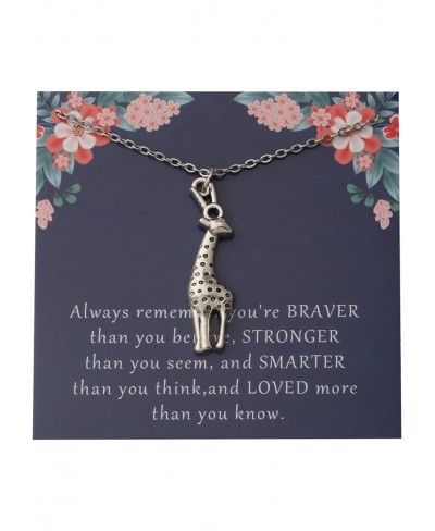 Giraffe Gift Giraffe Jewelry Always Remember You are Braver Stronger Smarter Than You Think Bracelet Giraffe Lovers Gift Anim...