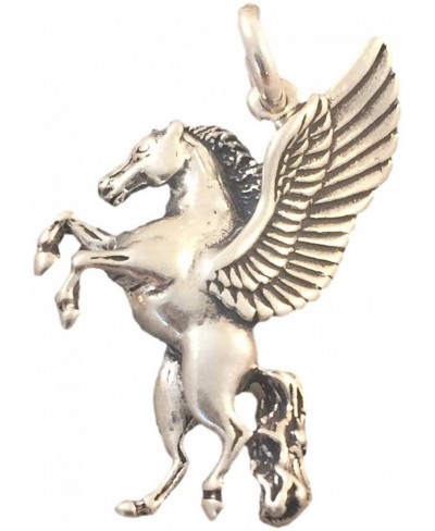 PEGASUS 3-D .925 Sterling Silver Charm Pendant New Rearing Winged Horse Greek Mythology Fairytale Fantasy Mystical my21 $16.9...