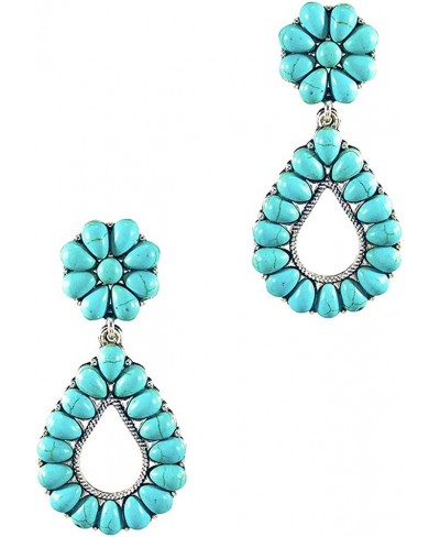 Turquoise Bohemian Small Delicate Metal Teardrop Earring No.248 $11.78 Drop & Dangle