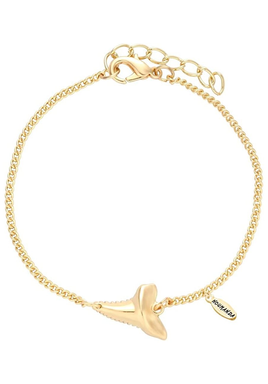 Gold Tone Shark Tooth Charm Bracelet $22.22 Link