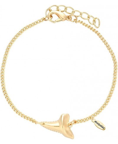 Gold Tone Shark Tooth Charm Bracelet $22.22 Link