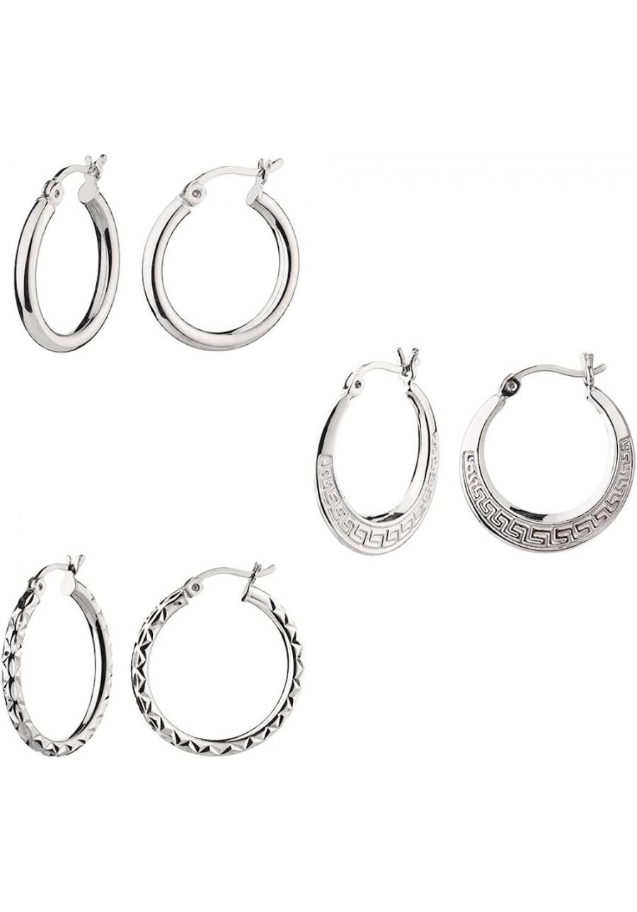 Sterling Silver Small Hoop Earrings Set of 3 $28.20 Jewelry Sets