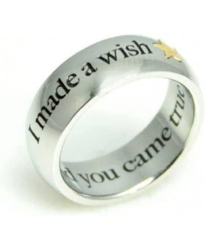 I Made A Wish and You Came True Ring Gold Colored Star - Stainless Steel Poesy Ring - Gold Star Ring $25.08 Statement