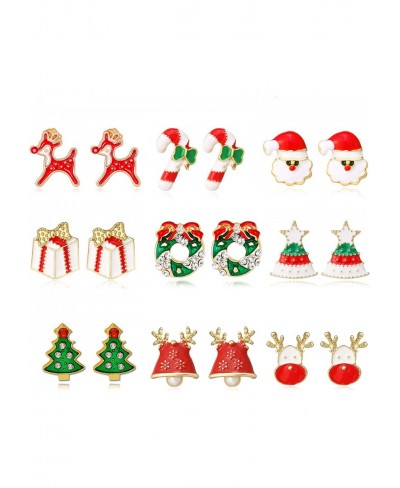 9 Pairs Christmas Earrings for Women Holiday Earrings for Girls Bow Tree Snowflake Earrings… $15.44 Stud