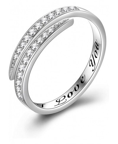 925 Sterling Silver Ring Cubic Zirconia Band Inspirational Jewelry Christmas Gift for Women Girls $31.16 Bands