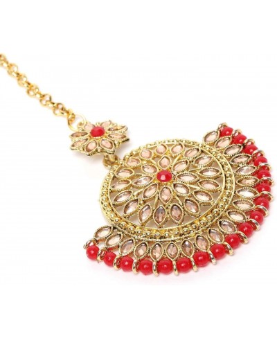 Gold Plated Punjabi Style Fully Stone Work Maang Tikka for Women & Girls $17.76 Jewelry Sets