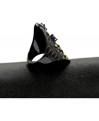 Two Tones Exaggerated Gold Tree Branch Black Ring Symbol of Life Big Halloween Rings for Women Y565 $8.03 Bands