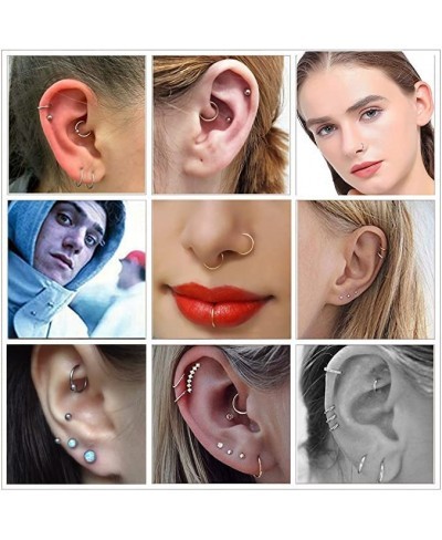 27-36pcs 20G Nose Studs Stainless Steel Nose Rings Hoop L Bone Screw Shape Nose Rings Studs CZ C Shape Nose Hoops Body Pierci...