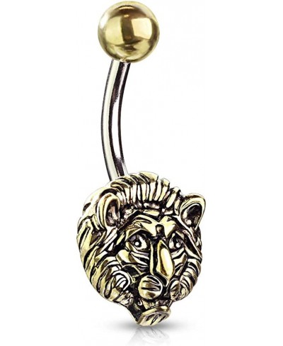 Gold Lion 316L Surgical Steel Belly Button Rings (Sold Per Piece) $15.35 Piercing Jewelry