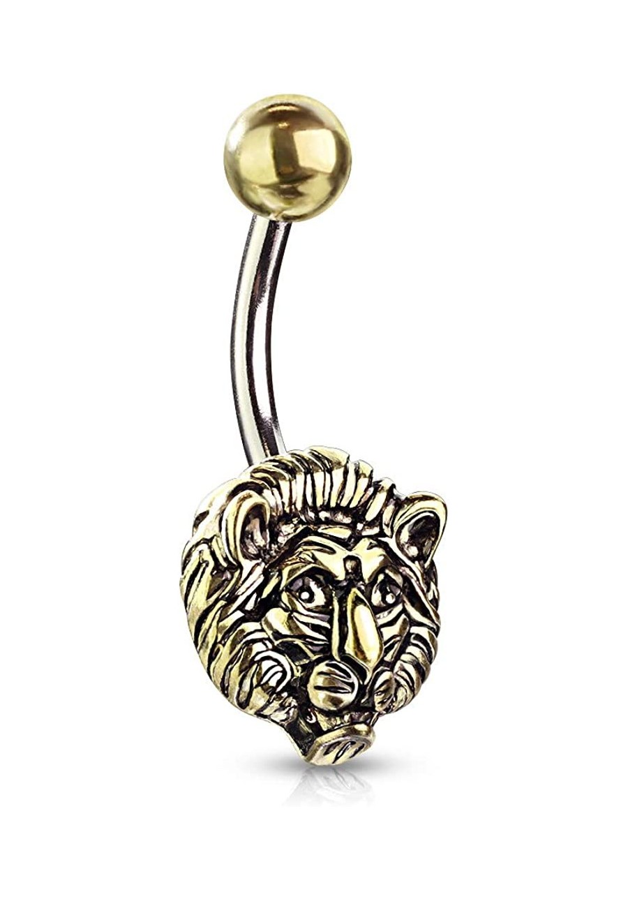 Gold Lion 316L Surgical Steel Belly Button Rings (Sold Per Piece) $15.35 Piercing Jewelry