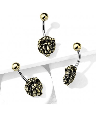 Gold Lion 316L Surgical Steel Belly Button Rings (Sold Per Piece) $15.35 Piercing Jewelry