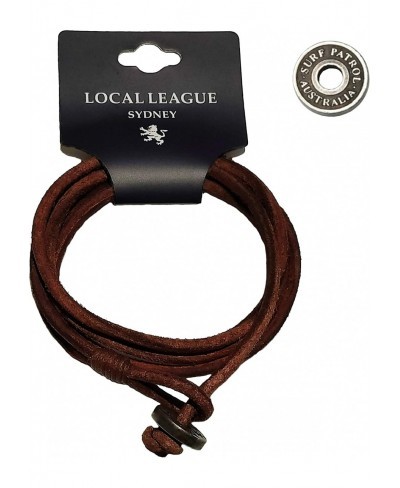 Local League SURF Patrol Australia Mens Leather Bracelet - Fully Adjustable - Man Multilayer Wristband Braided Wrap Cord Rope...