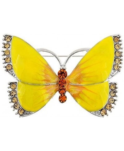 Yellow Butterfly Crystal Pin Brooch $22.44 Brooches & Pins
