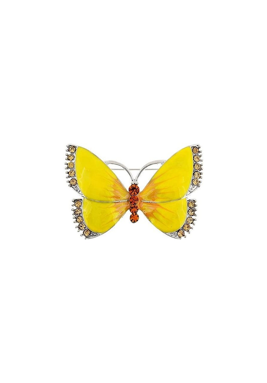 Yellow Butterfly Crystal Pin Brooch $22.44 Brooches & Pins