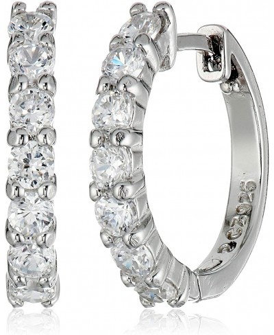 Plated Sterling Silver Hinged Huggie Hoop Earrings $30.12 Hoop