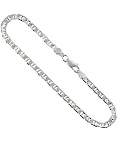 Sterling Silver Flat Mariner Link Chain Necklaces & Bracelets 3.7mm Nickel Free Italy Sizes 7-30 inch $35.13 Chains