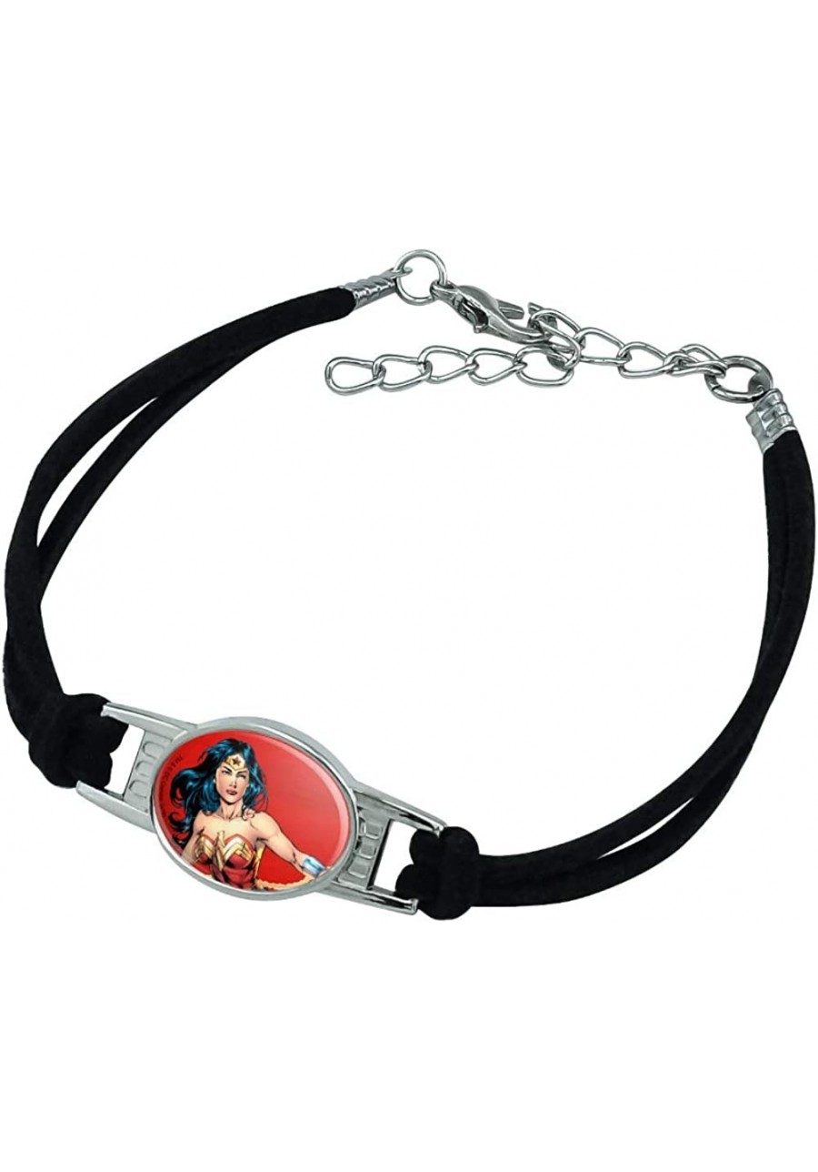 Wonder Woman Character Novelty Suede Leather Metal Bracelet $18.24 Strand