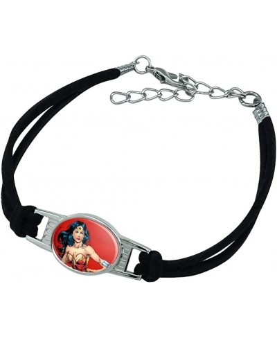 Wonder Woman Character Novelty Suede Leather Metal Bracelet $18.24 Strand