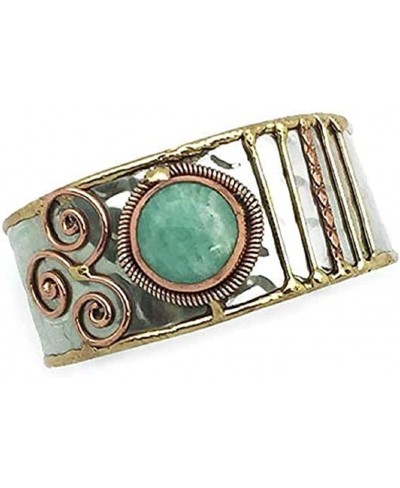 Janya Collection Mixed Metal Cuff Bracelet - Amazonite $21.78 Cuff