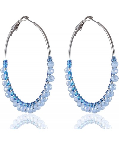 Beautiful Fashion Color Crystal Hoop Earrings Drop Earrings for Women Jewelry $10.38 Hoop