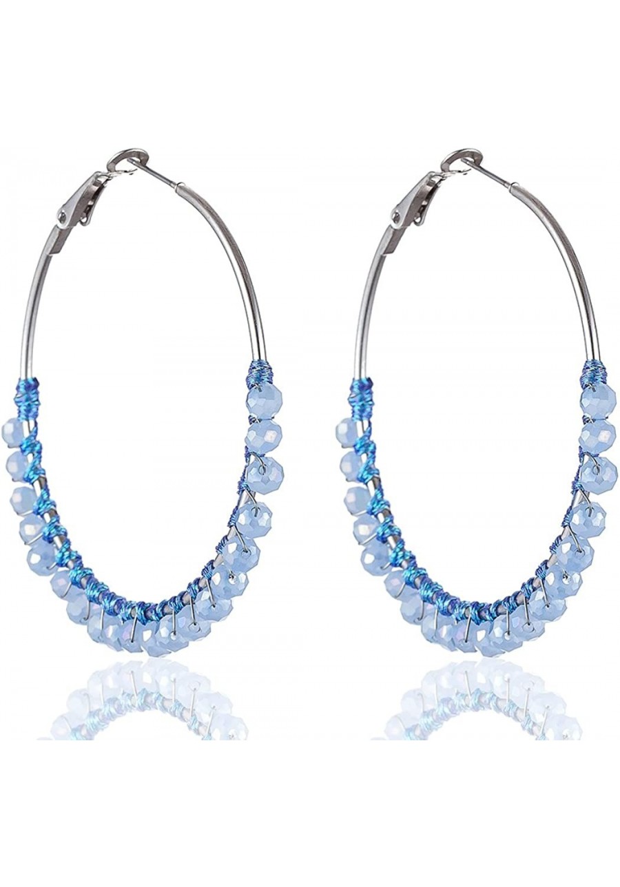 Beautiful Fashion Color Crystal Hoop Earrings Drop Earrings for Women Jewelry $10.38 Hoop