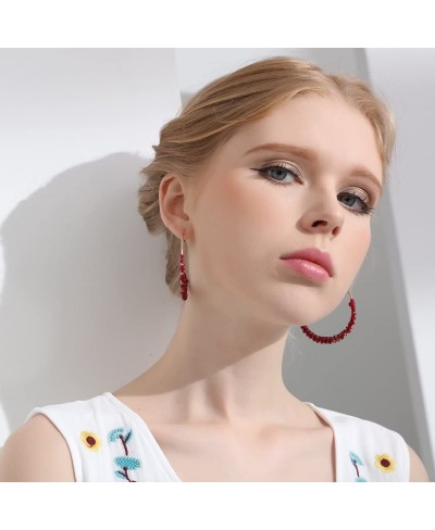 Beautiful Fashion Color Crystal Hoop Earrings Drop Earrings for Women Jewelry $10.38 Hoop