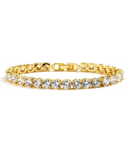 14K Gold Plated CZ Crystal Bridal Tennis Bracelet Petite Size 6 ½" Perfect for Smaller Wrist $28.19 Tennis