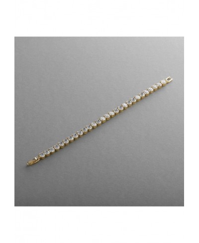 14K Gold Plated CZ Crystal Bridal Tennis Bracelet Petite Size 6 ½" Perfect for Smaller Wrist $28.19 Tennis