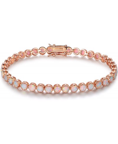 18K Gold Plated Crown Created Opal Bracelet Tennis $34.50 Tennis