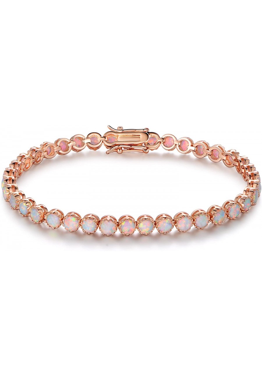 18K Gold Plated Crown Created Opal Bracelet Tennis $34.50 Tennis