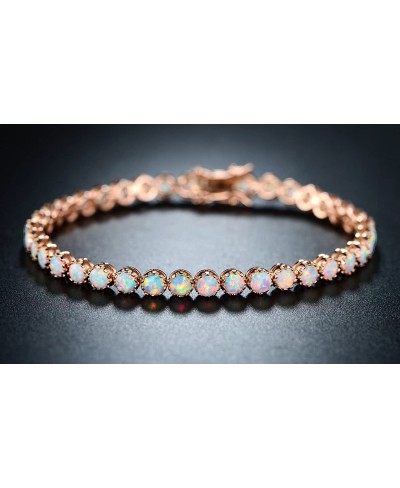 18K Gold Plated Crown Created Opal Bracelet Tennis $34.50 Tennis