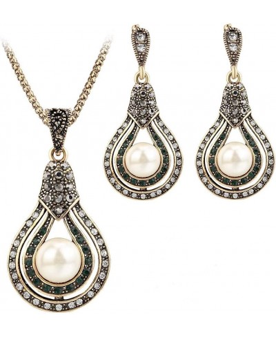 jewelry set delicate necklaces Vintage gems and pearl jewelry Women's bridal wedding jewelry $18.10 Jewelry Sets