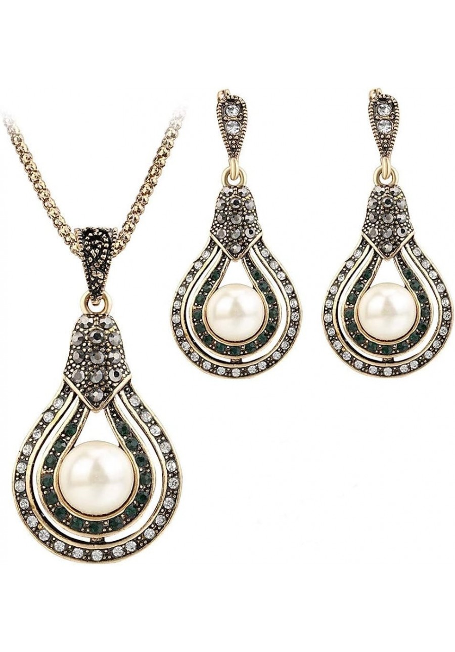 jewelry set delicate necklaces Vintage gems and pearl jewelry Women's bridal wedding jewelry $18.10 Jewelry Sets