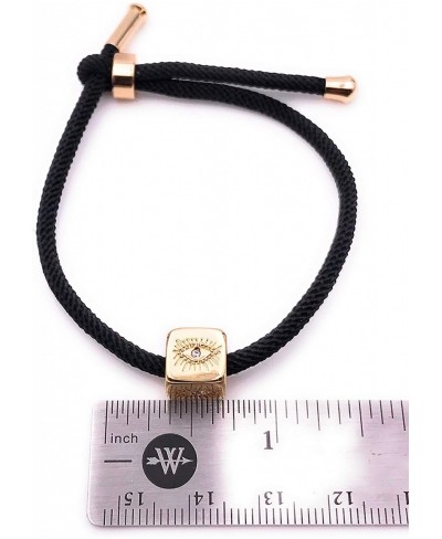 Handmade Black Cord Evil Eye Cube Bracelet Protection Jewelry $22.50 Strand