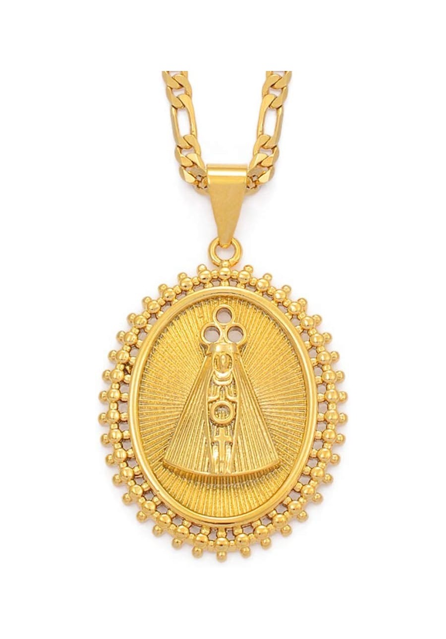 Our Lady of Aparecida Pendant Necklaces Gold Color Virgin Mary Chain Necklaces Brazilian Catholics Jewelry 45Cm $20.43 Chains