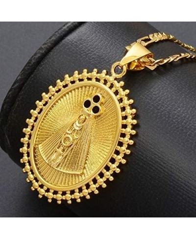 Our Lady of Aparecida Pendant Necklaces Gold Color Virgin Mary Chain Necklaces Brazilian Catholics Jewelry 45Cm $20.43 Chains