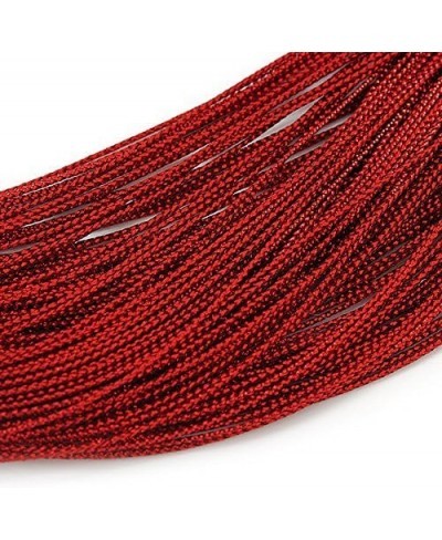 Multistrand Dark Red Silk Cord Necklace in Silver Tone - 40cm L $18.77 Chains