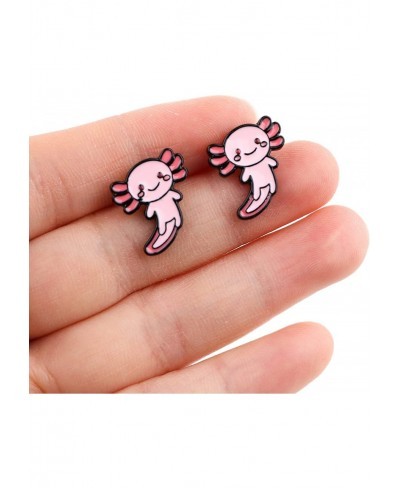 Axolotl Stud Earrings Anime Cartoon Metal Earrings Gifts for woman girl $11.18 Stud