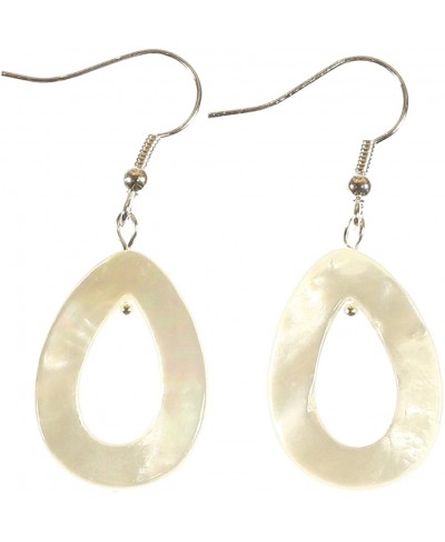 Snow Drops Pure White Mother-of-Pearl Earrings Dangle 2.0 Inches $21.79 Drop & Dangle