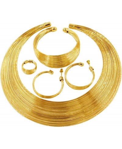 Fashion Crystal Jewelry Set 18 K Gold Plated Jewelry Weddings Dubai Gold Necklace Earrings Set $20.52 Jewelry Sets