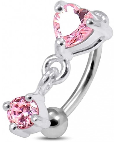Heart with Round CZ Gemstone Design 925 Sterling Silver Eyebrow Piercing Jewelry $11.81 Piercing Jewelry
