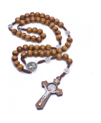 2pcs Wooden Rosary Catholic Rosary Necklace Handmade Wooden Cross Necklace Religious Jewelry $11.70 Y-Necklaces